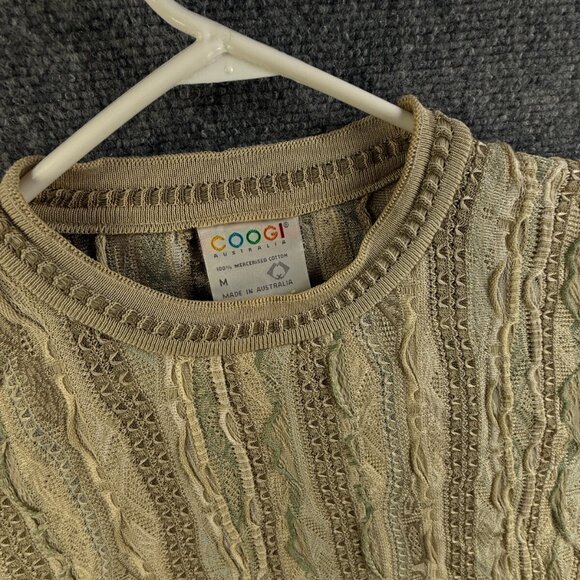 COOGI Australia Lightweight Beige OVERSIZED Sweater Knit Abstract Medium Women - Picture 7 of 16
